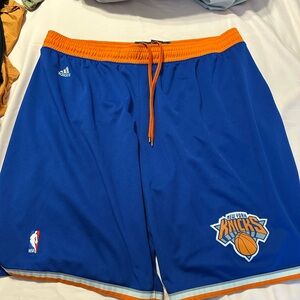Adidas New York Knicks Blue and Orange Athletic swingman Shorts